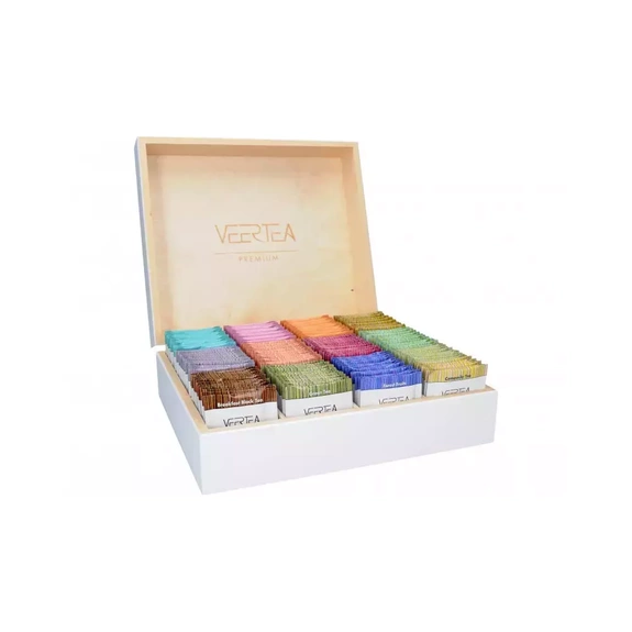 Drewniana zamykana skrzynka na herbatę Veertea - Biała duża