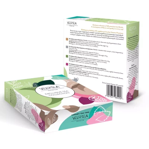 Zestaw herbat Veertea premium 40 kopert - 4 rodzaje