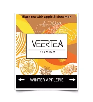 Czarna herbata z jabłkiem i cynamonem w saszetkach Veertea Winter Apple Pie 100 szt x 2g
