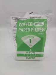 Filtr papierowy Cafec stożkowy biały, rozmiar cup1 100 szt.