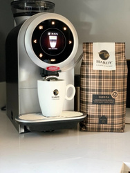 Porcelanowy kubek do kawy 300 ml - z logo marki Hardy